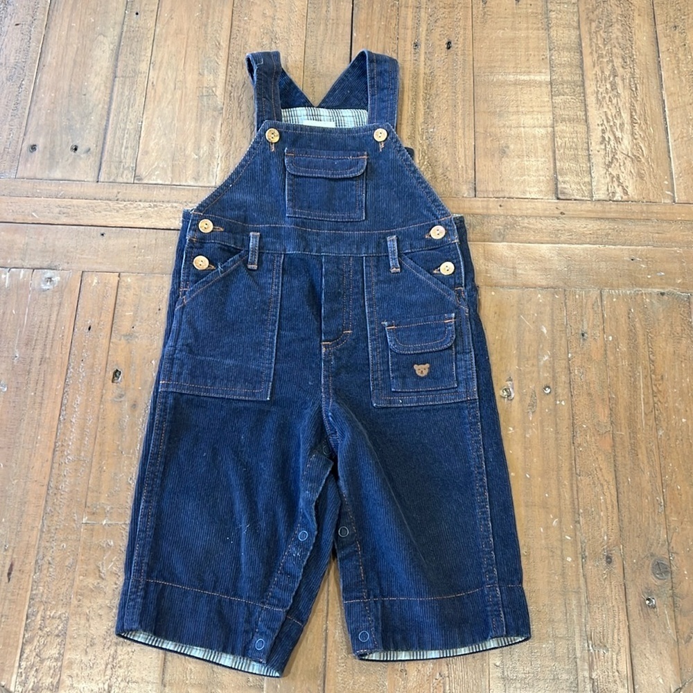 Jacadi blue gray corduroy overalls